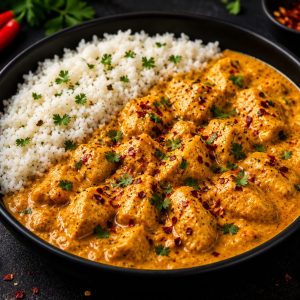 Pui curry picant cu orez